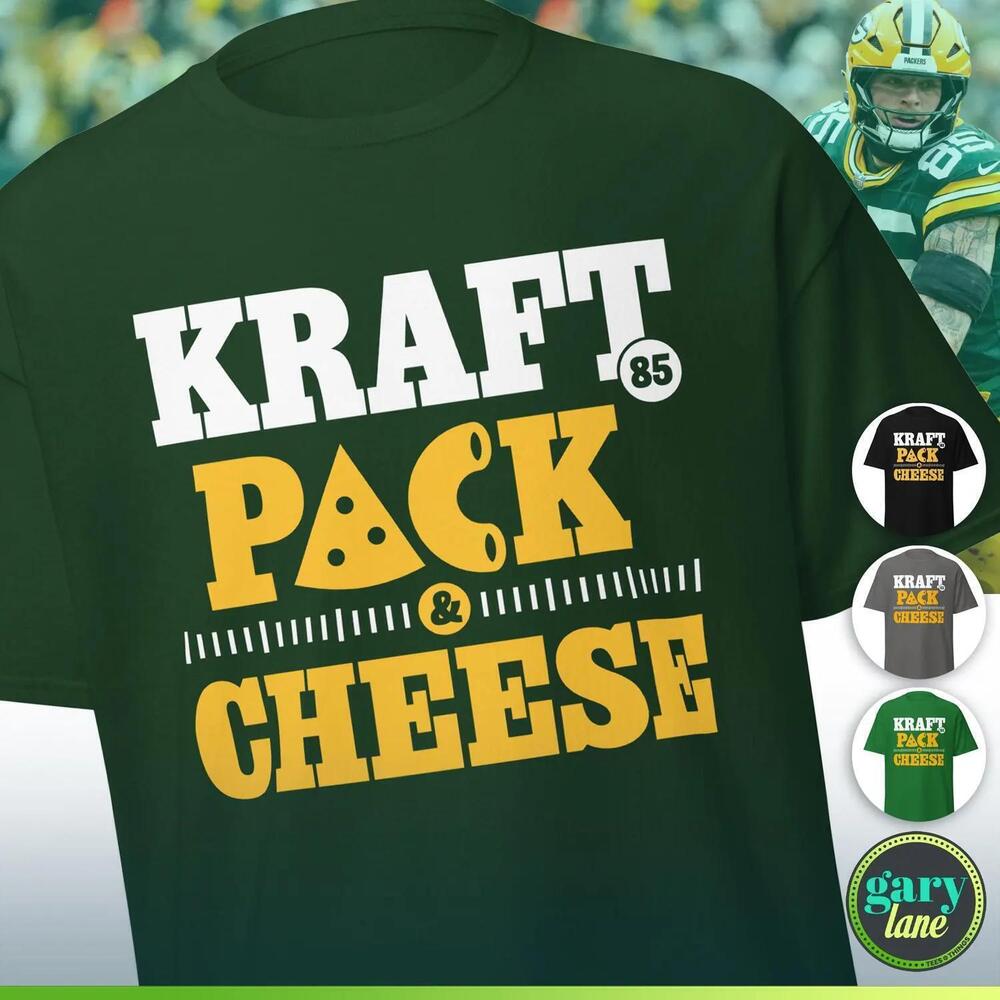 Tucker Kraft 85 Green Bay Packers Cheese Head Wisconsin Tailgating Fan Tee